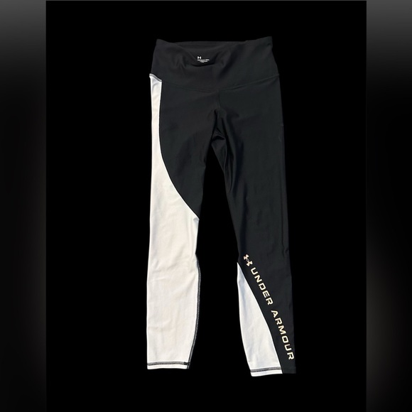 Under Armour Two-Tone Black and White Leggings Tights Heat Gear Womens Small - Picture 4 of 6